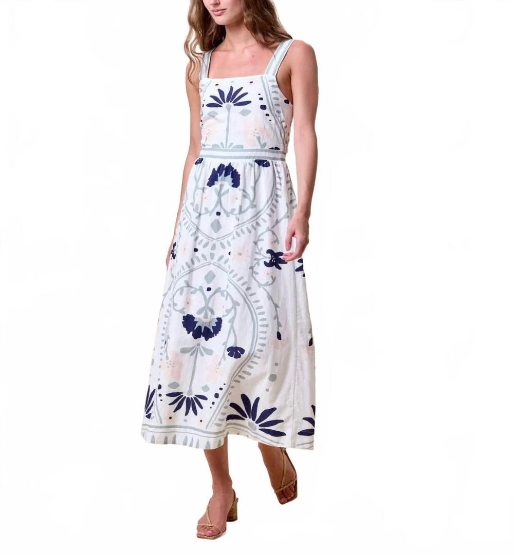 NEW CLEOBELLA carmen midi dress in liliana blue surf print